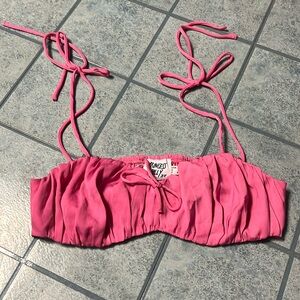 Princess Polly pink silky crop top